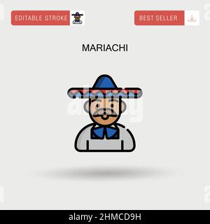 Icona vettore semplice Mariachi. Illustrazione Vettoriale
