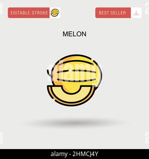 Icona vettore semplice melone. Illustrazione Vettoriale