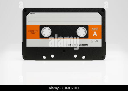 Cassetta audio. Supporti 80s e 90s. 3D Illustrazione Foto Stock