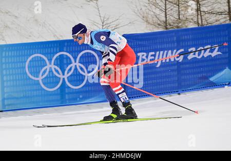 Cang Tia Kchou, Cina. 09th Feb 2022. Il ceco Tomas Portyk compete durante la parte di sci di fondo dell'evento individuale 10km alle Olimpiadi invernali 2022, mercoledì 9 febbraio 2022, a Zhangjiakou, Cina. Credit: Roman Vondrous/CTK Photo/Alamy Live News Foto Stock