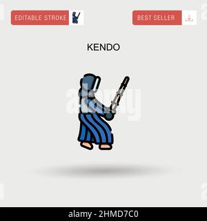 Kendo semplice vettore icona. Illustrazione Vettoriale