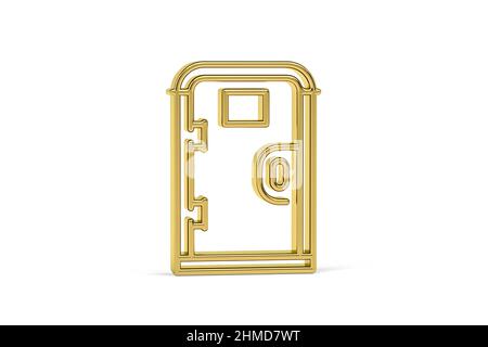 Golden 3D portatile wc icona isolato su sfondo bianco - 3D rendering Foto Stock