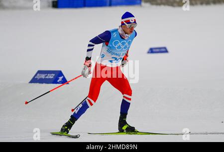 Cang Tia Kchou, Cina. 09th Feb 2022. Il ceco Jan Vytrval compete durante la parte di sci di fondo dell'evento individuale 10km alle Olimpiadi invernali 2022, mercoledì 9 febbraio 2022, a Zhangjiakou, Cina. Credit: Roman Vondrous/CTK Photo/Alamy Live News Foto Stock