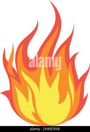 Icona Campfire Flame. Fuoco Blaze effetto cartoon Illustrazione Vettoriale