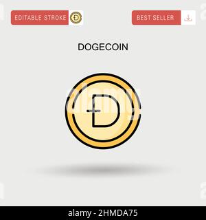 Dogecoin semplice vettore icona. Illustrazione Vettoriale