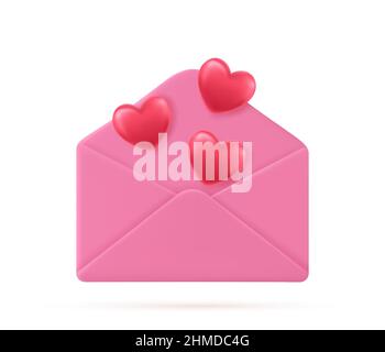 amore cuore in lettera messaggio Illustrazione Vettoriale