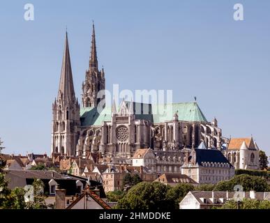 Chartres, Cattedrale, Cathédrale Notre-Dame de Chartres, Südostansicht Foto Stock