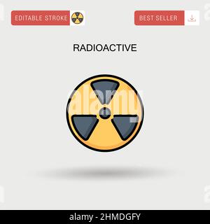 Icona vettore semplice radioattivo. Illustrazione Vettoriale