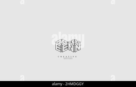 Lettere alfabetiche iniziali logo monogramma EN NE e N. Illustrazione Vettoriale