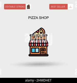 Pizza negozio semplice vettore icona. Illustrazione Vettoriale