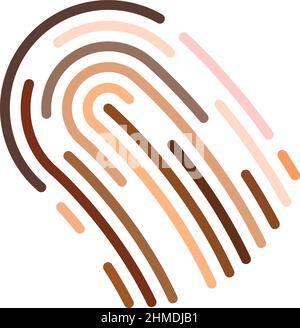 Impronta umana di molti toni di pelle differenti. Thumbprint vettore illustrazione per diversità unità ed uguaglianza. Il concetto di una razza umana. Poster Illustrazione Vettoriale