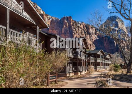 Zion Park Lodge, Zion National Park, Utah. Foto Stock