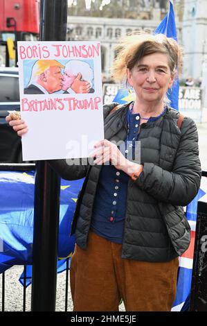 Londra, Regno Unito. I manifestanti SODEM hanno dimostrato contro la Brexit, Boris Johnson e il governo Tory. Piazza del Parlamento, Westminster. Credit: michael melia/Alamy Live News Foto Stock