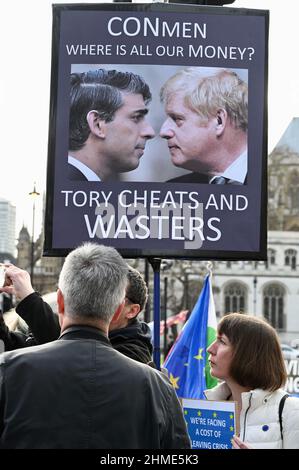 Londra, Regno Unito. I manifestanti SODEM hanno dimostrato contro la Brexit, Boris Johnson e il governo Tory. Piazza del Parlamento, Westminster. Credit: michael melia/Alamy Live News Foto Stock