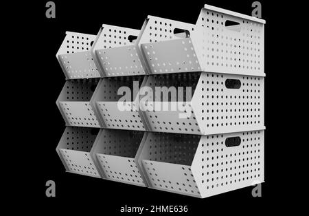 Armadietto per documenti dipinto per studio e lavoro 3D illustrazione di immagini Foto Stock