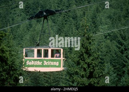 Funivia Schauinslandbahn nel 1981, Schuainsland, Friburgo, Baden-Württemberg, Germania Foto Stock