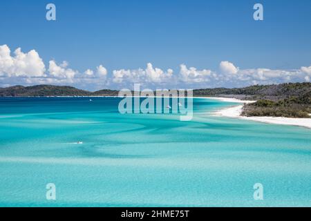 Whitehaven Beach. Votata una delle migliori destinazioni di viaggio. Whitsundays Australia. Whitsunday Islands, Queensland. Vacanza vela. Foto Stock