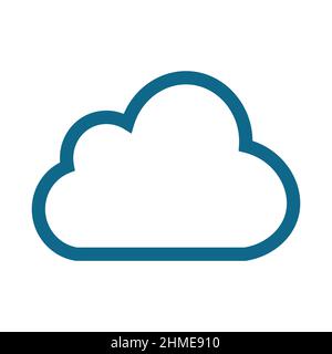 Icona nuvola in stile piatto. Simbolo di nuvola semplice isolato su bianco. Illustrazione vettoriale per grafica, Web, UI, app mobile Illustrazione Vettoriale