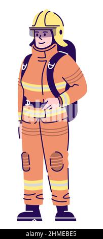 Illustrazione del vettore colore RGB semi-piatto per il servizio di emergenza Illustrazione Vettoriale