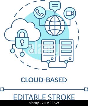 Icona del concetto di turchese basata su cloud Illustrazione Vettoriale