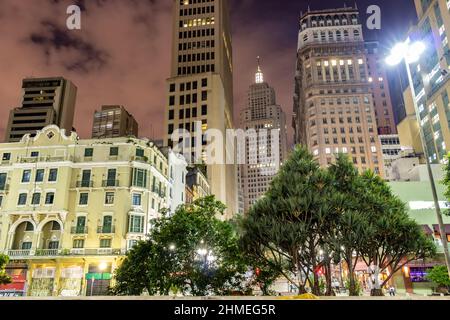 San Paolo, Brasile, 08 marzo 2017: Skyline nel centro di San Paolo, con Old Banespa o Altino Arantes, Martinelli e Bank of Brazil edifici, ad Anha Foto Stock