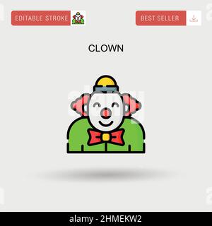 Icona del vettore clown Simple. Illustrazione Vettoriale