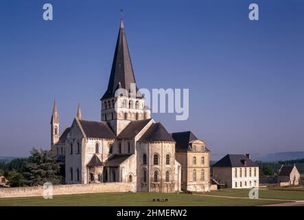 Saint-Martin-de-Boscherville, Abbaye Saint-Georges de Boscherville, Blick von Osten Foto Stock