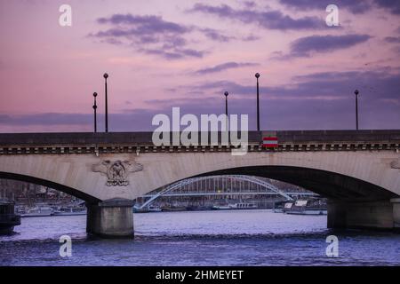 Primo piano del ponte di pont d'Iena sulla Senna, Parigi Foto Stock