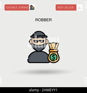 Icona del vettore semplice del ladro. Illustrazione Vettoriale
