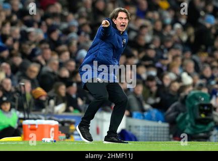 Manchester, Inghilterra, 9th febbraio 2022. Thomas Frank manager di Brentford durante la partita della Premier League all'Etihad Stadium di Manchester. Il credito d'immagine dovrebbe leggere: Andrew Yates / Sportimage Credit: Sportimage/Alamy Live News Foto Stock