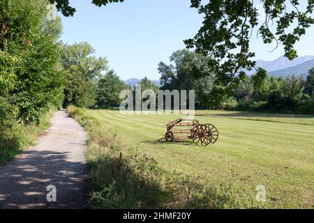 Paesaggio durante il pellegrinaggio lungo via Francigena, Italia Foto Stock