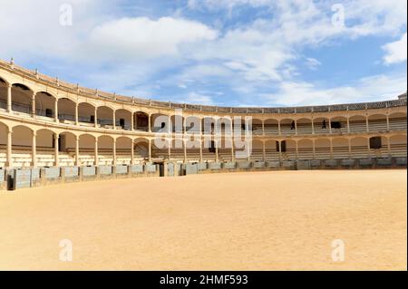 Ronda Bullring, Plaza de Toros, Provincia di Malaga, Andalusia, Spagna Foto Stock