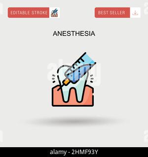 Icona vettore semplice anestesia. Illustrazione Vettoriale