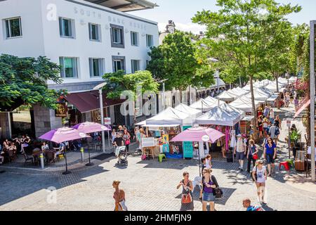 Brisbane Australia,Southbank Parklands,Stanley Street Plaza,Saturday Market shopping shoppers,market comprando venditori stand bancarelle rivenditori Foto Stock