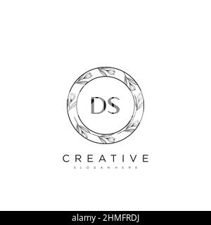 DS Initial Letter Flower Logo Template vettore premium Illustrazione Vettoriale