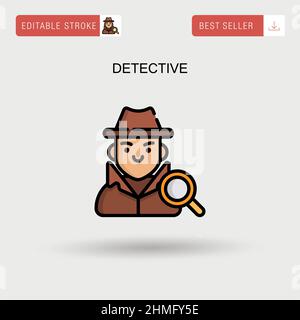 Icona vettore semplice detective. Illustrazione Vettoriale