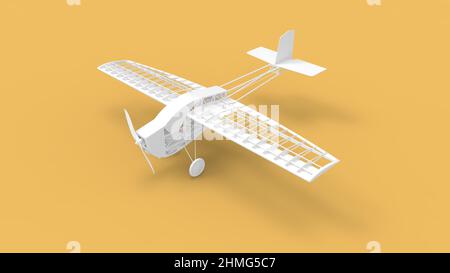 3D rendering dei casis di un piccolo modello di velivolo di propellor. Isolato in studio sfondo. Foto Stock
