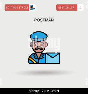 Icona vettore semplice Postman. Illustrazione Vettoriale