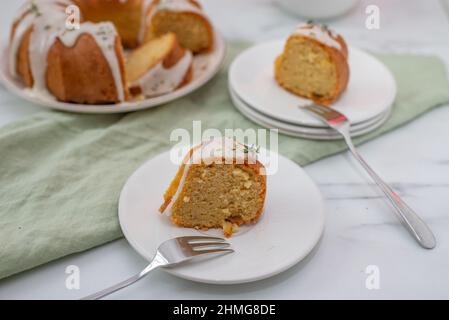 pan di spugna di timo alla vaniglia Foto Stock