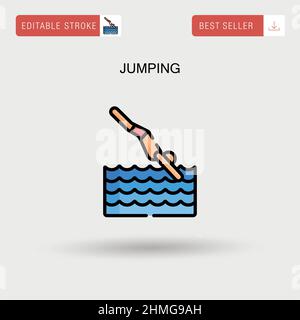 Jumping semplice icona vettore. Illustrazione Vettoriale