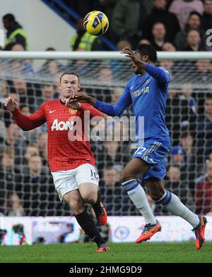 PIC show: Wayne Rooney 2012 Wayne Rooney di Manchester United contro Chelsea in azione durante la partita della Barclays Premier League tra Manchester uni Foto Stock