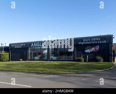 Anglia fattori su misura cucina e fornitori di mobili per interni, Martlesham Heath, Suffolk, Inghilterra, Regno Unito Foto Stock