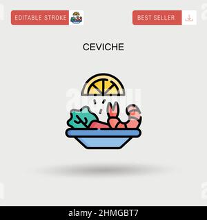 Icona vettore semplice ceviche. Illustrazione Vettoriale