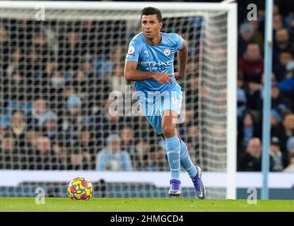 Manchester, Inghilterra, 9th febbraio 2022. Rodrigo di Manchester City durante la partita della Premier League all'Etihad Stadium di Manchester. Il credito d'immagine dovrebbe leggere: Andrew Yates / Sportimage Credit: Sportimage/Alamy Live News Foto Stock