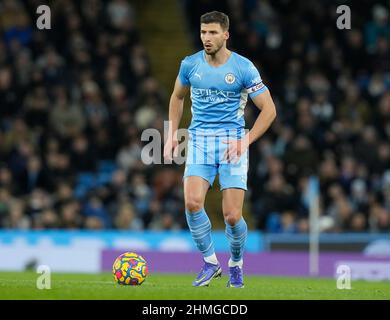 Manchester, Inghilterra, 9th febbraio 2022. Rœben Dias di Manchester City durante la partita della Premier League all'Etihad Stadium di Manchester. Il credito d'immagine dovrebbe leggere: Andrew Yates / Sportimage Credit: Sportimage/Alamy Live News Foto Stock