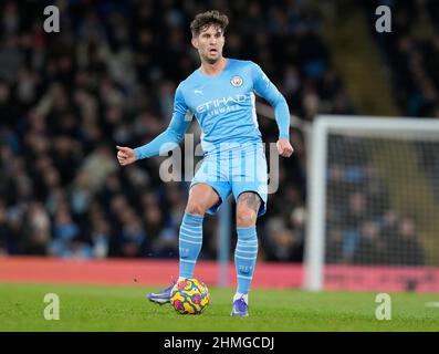 Manchester, Inghilterra, 9th febbraio 2022. John Stones di Manchester City durante la partita della Premier League all'Etihad Stadium di Manchester. Il credito d'immagine dovrebbe leggere: Andrew Yates / Sportimage Credit: Sportimage/Alamy Live News Foto Stock