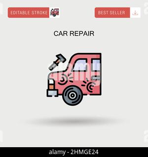 Icona vettore semplice riparazione auto. Illustrazione Vettoriale