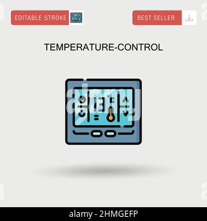 Icona vettoriale semplice per il controllo della temperatura. Illustrazione Vettoriale