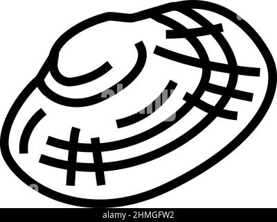 illustrazione vettoriale dell'icona della linea clam di manila Illustrazione Vettoriale