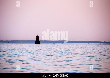 Faro Bloody Point Bar sulla Baia di Chesapeake nel Maryland. Foto Stock